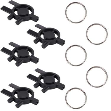 Imagem de 5 peças de chave dispensadora de toalha de papel para Cintas Sanis, substituição de chave de dispensador de papel higiênico 3 em 1 de plástico com anel de aço inoxidável para Cintas Sanis