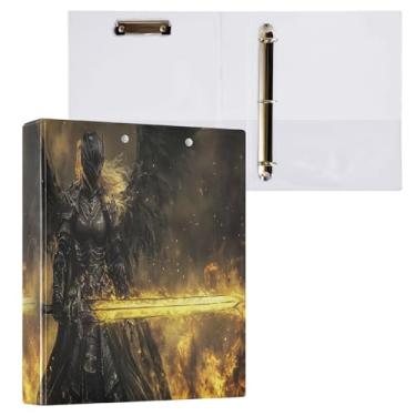 Imagem de Armor Warrior Fichários dourados para escola, resistente, 3 anéis, material escolar universitário