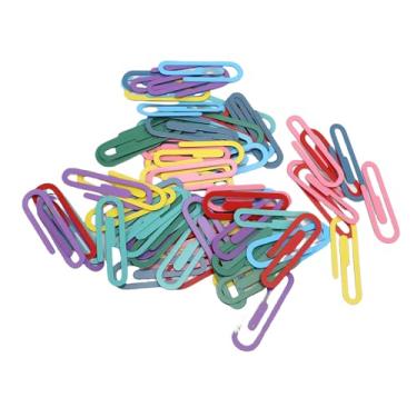 Imagem de ZJchao 100 Peças Clipes de Papel Plano Fofos de Cores Sortidas Clipes Grandes de Marcadores de Metal para Material de Papelaria Escolar de Escritório Fio de Ferro Decorativo Colorido