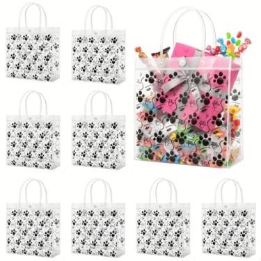 Imagem de Youeon 30 sacos de presente transparentes de pata de cachorro com alças, 20 x 20 x 7 cm, sacolas de plástico transparente para festa de animais de estimação, aniversário, chá de bebê, doces, biscoitos