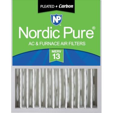 Imagem de Nordic Pure 40 x 50 x 12 (tamanho real: 38 x 49 x 49 x 11 3/8) Filtros de ar de substituição Honeywell/Lennox Merv 13 + carbono 1 pacote