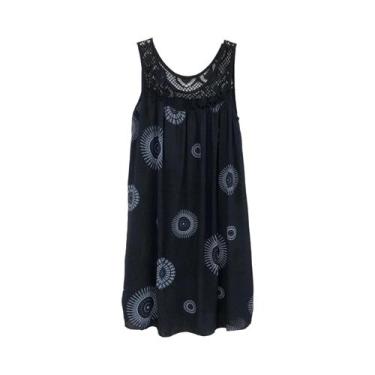 Imagem de Vestido Camisola Sem Mangas De Verão plus Size Para Mulheres Com Estam