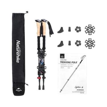 Imagem de Bastões De Caminhada Telescópicos Leves Em Fibra De Carbono 2pcs Natur