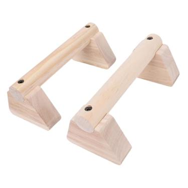 Imagem de Asixxsix Barras de flexão de madeira, barras paralelas reforçadas, equipamentos de treino para casa com pés antiderrapantes, ideais para musculação, prancha, calistenia e exercícios (20cm)
