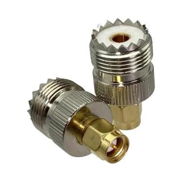 Imagem de Adaptador Conector Coaxial RF UHF SO239 PL259 Para SMA Macho Fêmea Ret