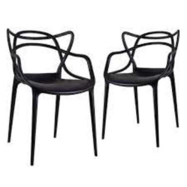 Imagem de Kit C/ 2 Cadeiras Allegra Masters 100% Polipropileno Preta - UNIVERSAL