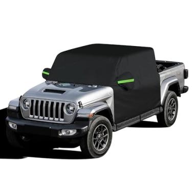 Imagem de DZG Capa de cabine compatível com Gladiator JT Rubicon Sport S Willys Mojave High Altitude 2019-2024 F-150 Silverado 1500 Sierra 1500 Granizo Neve Chuva 600D Proteção UV à prova d'água para todos os