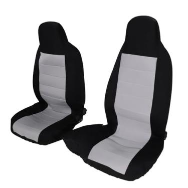 Imagem de FZJDSD Capa de assento de substituição traseira alta preta e cinza claro para motorista e passageiro 60/40 compatível com Ford Ranger Pickup XLT 2004 2005 2006 2007 2008 2009 2010 2011 2012