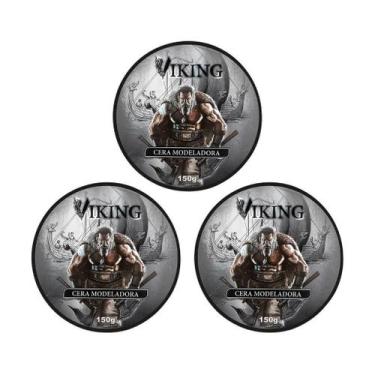 Imagem de Cera Modeladora Viking 150G Black - Kit Com 3Un