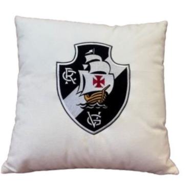 Imagem de Almofada Veludo Bordada Vasco da Gama 45x45cm. com Enchimento Branco