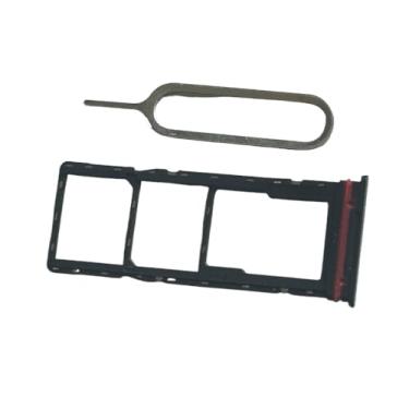 Imagem de zhxchzhi Bandeja de cartão SIM dupla OEM com compartimento + pino compatível com Infinix Spark go 1 KL4 peças pretas