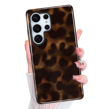 Imagem de Jefonha Capa magnética para Samsung Galaxy S25 Ultra marrom tartaruga capa de telefone para Galaxy s23 Ultra mulheres homens, compatível com Magsafe, capa protetora de camada dupla, leopardo âmbar