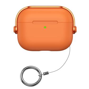 Imagem de ZURCAS Capa compatível com Airpods 4, capa rígida protetora de silicone com suporte de telefone, tema de personagem de desenho animado 3D para homens e mulheres (laranja)
