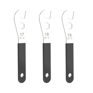 Imagem de Conjunto de 3 peças de chave de cone de cubo fino, aço Cr-V + Ni-Cr - Ferramenta de remoção de porca de eixo de roda de bicicleta, conjunto de chaves ultrafinas de 2 mm para reparo de carro de