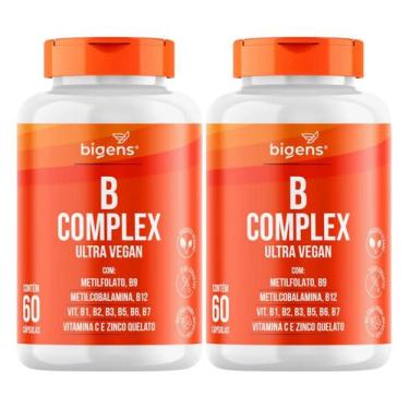 Imagem de 2x Vitamina B Complex Ultra Vegan Bigens 60 Capsulas, Sem Sabor
