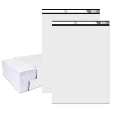 Imagem de Vapulcio Envelopes de poliéster 44,5 x 58 cm, 10 peças, envelopes de plástico branco com espessura de 2,36 mm, sacos de envio impermeáveis e resistentes a rasgos para roupas, sacos de poliéster