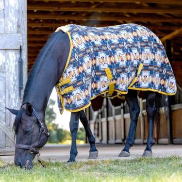 Imagem de Jeffers Expression Cooler de lã de pescoço padrão para cavalos, 167,6 cm - Cobertor de toalha equino, absorvente de umidade, leve, melhor para secar, exercícios, banho, faixas de barriga ajustáveis