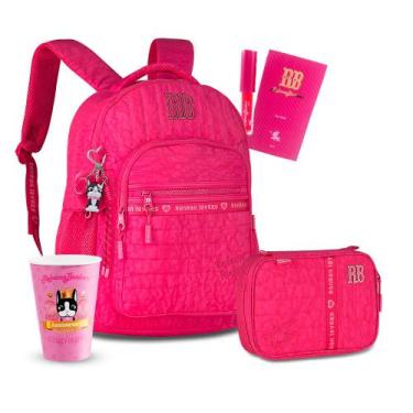 Imagem de Kit Mochila Rebecca Bonbon Escolar Estojo Box Com Elástico, RB27001 Ro