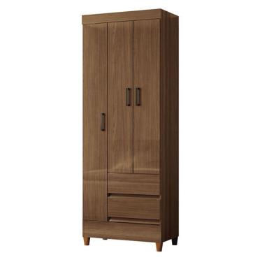 Imagem de Guarda Roupa Solteiro 3 Portas com Pés Fit Jequitibá Acetinado - Santos Andirá
