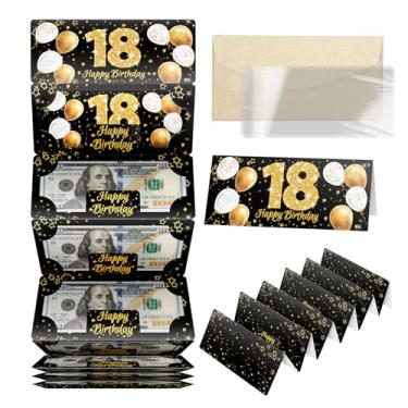 Imagem de ysmile Envelope para dinheiro de aniversário de 18 anos para presente em dinheiro com cartão comemorativo para meninos, meninas, mulheres, homens, caixa surpresa com saco plástico transparente