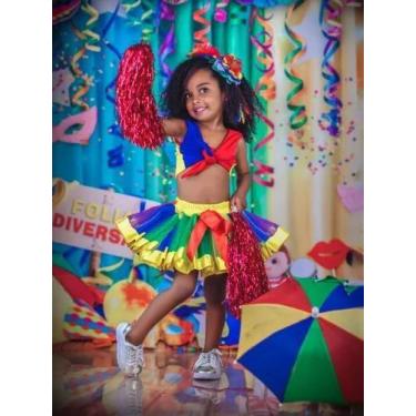 Imagem de Conjunto Fantasia Frevo Infantil Festa De Carnaval - Só Princesas, Col