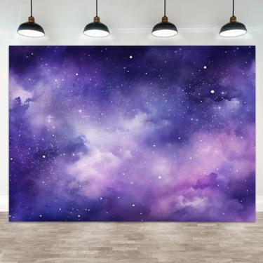 Imagem de ASDCXZ 3,7 x 2,4 m galáxia céu estrelado fundo roxo azul rosa nuvens fotografia universo celestial Via Láctea brilhante céu noturno banner decorações aniversário retrato foto cabine adereço