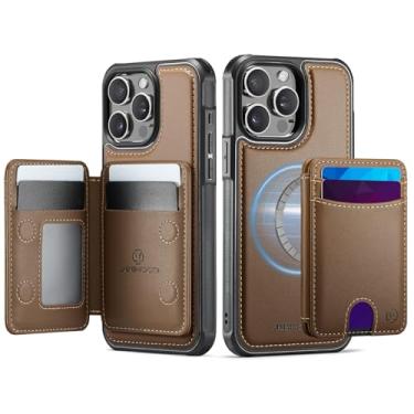 Imagem de owlhold Capa carteira para iPhone 13 Pro Max, compatível com MagSafe e bloqueio de RFID 2 em 1, capa dobrável com duas dobras, estilo de suporte de couro PU removível, capa de telefone para iPhone 13