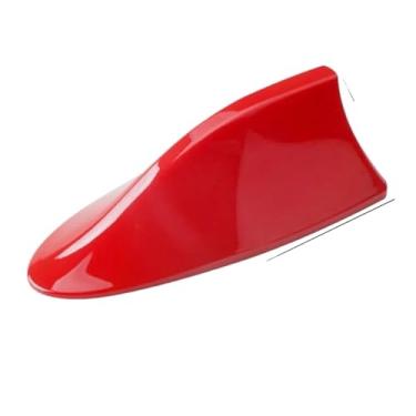 Imagem de Antena Amplificador de Sinal Aéreo Visual Universal Montagem no Teto do Carro Barbatana Tubarão Antena Aérea Toppers Auto Radio AM FM (Vermelho)