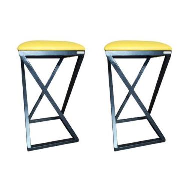 Imagem de Conjunto 2 Banquetas de Cozinha Industrial - Loja Béle, Amarelo