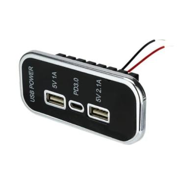 Imagem de aqxreight Soquete de Carro Adaptador Rápido USB Duplo e PD para Veículos de 12-24 V Porta de Carregamento Segura Integrada para Carros, Caminhões, RVs, Barcos, Carro USB Multiportas Com Proteção
