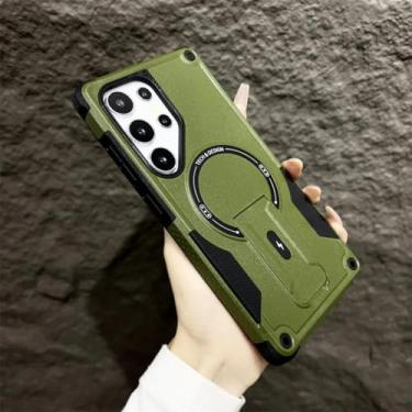 Imagem de HJZSZX Capa com suporte magnético para celular Samsung A15 (4G 5G) (para Samsung A15 (4G 5G)/verde)