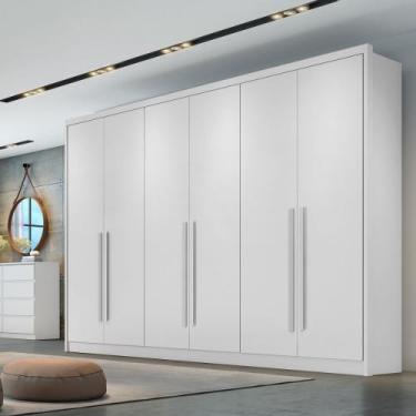 Imagem de Guarda Roupa Casal em MDF 6 Portas Livorno Novo Horizonte, Neve