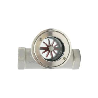 Imagem de 1/10.2 cm 3/20.3 cm 1/5.1 cm 3/10.2 cm 2.5 cm 1-1/5.1 cm 5.1 cm 1/5.1 cm BSPT Fêmea Aço Carbono 201 304 316 Janela Janela Indicador de Fluxo com Impulsor (Aço Inoxidável 304, 2,5 cm)