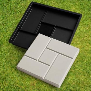 Imagem de BETONEX 4 peças de moldes de plástico para pavimentação de pátio de concreto, lajes de labirinto - moldes e formas de concreto pré-moldado grandes e bonitos Pathmaker para passarelas