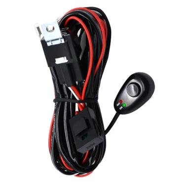 Imagem de Dioche Kit de Cablagem de Barra de Luz Led Universal 300w 16 Awg Resistente 12v 40a relé Liga/desliga para Caminhões Atvs Barcos Rvs (Tipo 2)