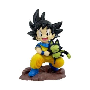 Imagem de Figura Do Pequeno Goku Abraçando Puer Ya Mu Tea, Estátua De PVC Do Dra
