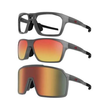 Imagem de Óculos de Sol esportivo HB Presto Graphene/Red Orange 3 em 1, Preto, Ú