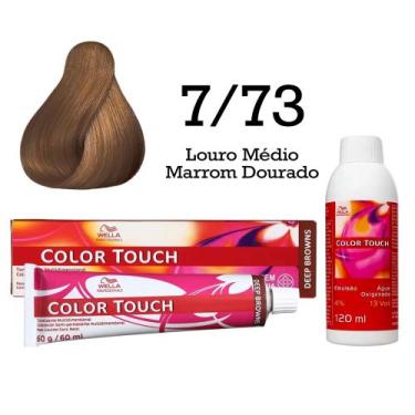 Imagem de Tonalizante Color Touch 7.73 Louro Médio Marrom Dourado Emulsão Ox  We