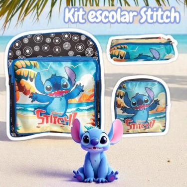 Imagem de Kit Mochila Infantil Pequena Lancheira E Estojo Resistente - Plike