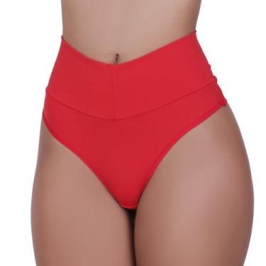 Imagem de Calcinha Fio Duplo e Cós Alto Microfibra Pós Parto- c8 BEBEL, Vermelho