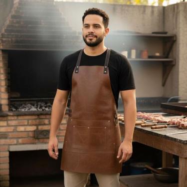 Imagem de Avental de Churrasco Couro Avental Churrasco Couro Legítimo - CARMISIN