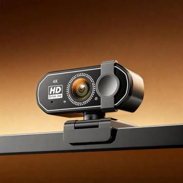 Imagem de Webcam 4K com foco automático AF, redução de ruído ISP independente e microfones com cancelamento de ruído duplo, câmera de computador plug & play para zoom/equipes/Facetime
