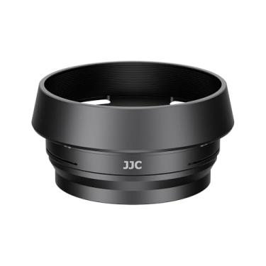 Imagem de JJC Para-sol de metal para para-sol com anel adaptador de filtro de 37 mm para câmera digital Fuji Fujifilm X Half XHalm, protetor de lente de meia câmera e conversor de filtro, cor cinza escuro