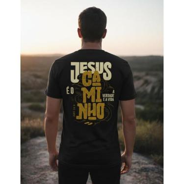 Imagem de Camisa Camiseta Evangélica Jesus É O Caminho Moda Algodão - Versitz, P