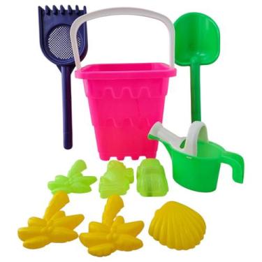 Imagem de Balde De Praia De Areia E Piscina Castelo Extra Grande - Corpo Dourado