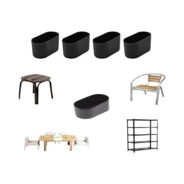 Imagem de Protetores De Pés De Cadeira Ovais Antiderrapantes 4-12 PCS Protetores