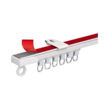 Imagem de Trilho De Cortina Nano Adesivo Silencioso De Dupla Função Para Teto E 