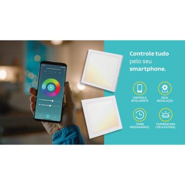 Imagem de Plafon Quadrado de Embutir Tramontina Smart Led 1300 lm 18 W