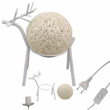 Imagem de Luminaria Abajur Cervo Veado Rena Enfeite Mesa Estante Sala Quarto Recepçao