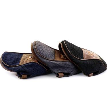 Imagem de Boina Masculina Outono Inverno Plana Retalho De Lã Ajustavel Azul